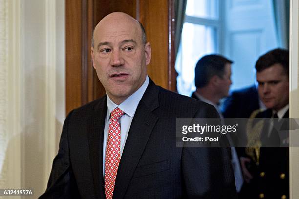 Gary Cohn, director of the U.S. National Economic Council, arrives to a swearing in ceremony of White House senior staff in the East Room of the...