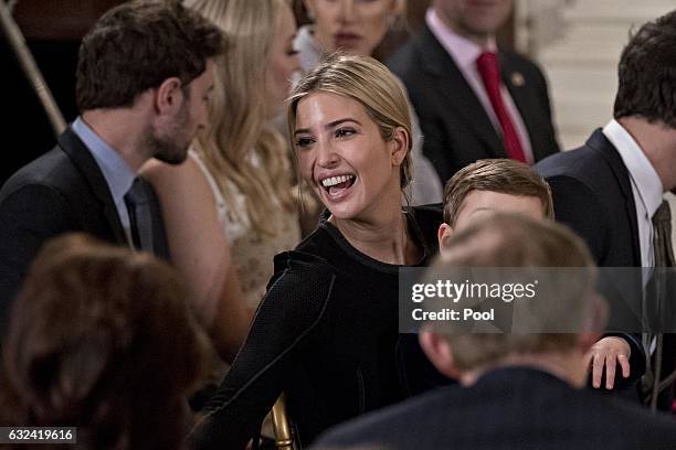 Ivanka Trump, daughter of Republican Presidential Nominee Donald Trump, attends a swearing in ceremony of White House senior staff in the East Room...