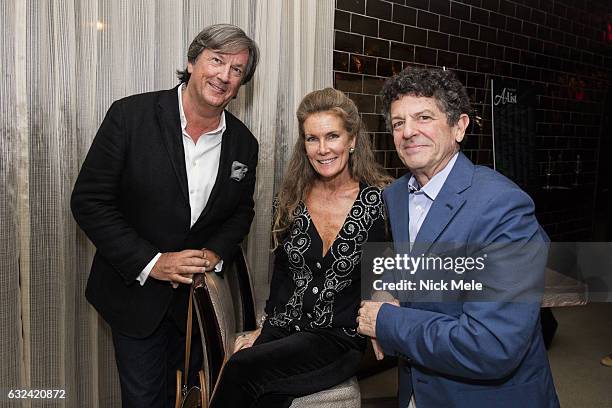 Tom Shaffer, Pamela OConnor and Michael Gross attend AVENUE Celebrates Kara Ross and the Palm Beach A List at Meat Market Palm Beach on January 19,...