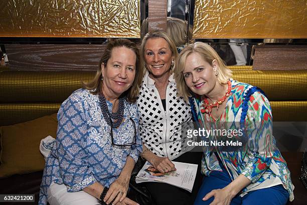 Guest, Pam Slotkin and Kara Ross attend AVENUE Celebrates Kara Ross and the Palm Beach A List at Meat Market Palm Beach on January 19, 2017 in Palm...