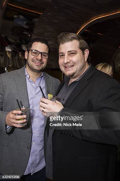Mike Berkman and Bryan Shetsky attend AVENUE Celebrates Kara Ross and the Palm Beach A List at Meat Market Palm Beach on January 19, 2017 in Palm...