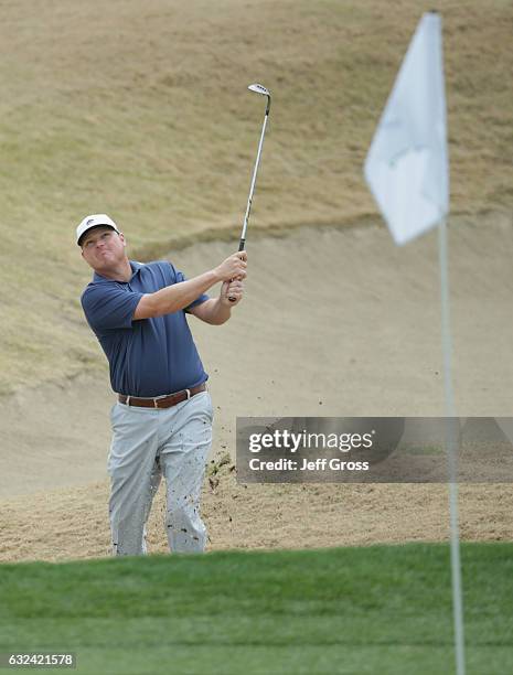 Chad Campbell plays his shot on the 15th hole during the final round of the CareerBuilder Challenge in partnership with The Clinton Foundation at the...