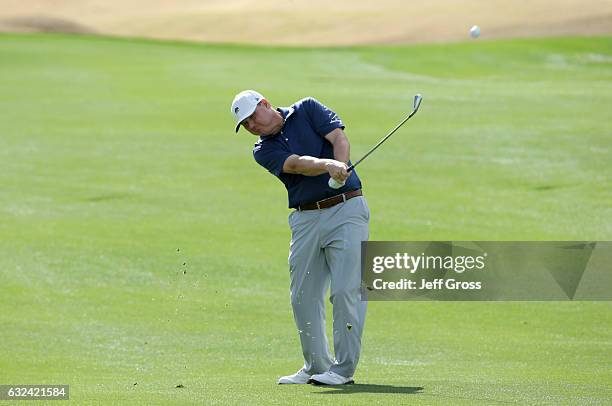 Chad Campbell plays his shot during the final round of the CareerBuilder Challenge in partnership with The Clinton Foundation at the TPC Stadium...