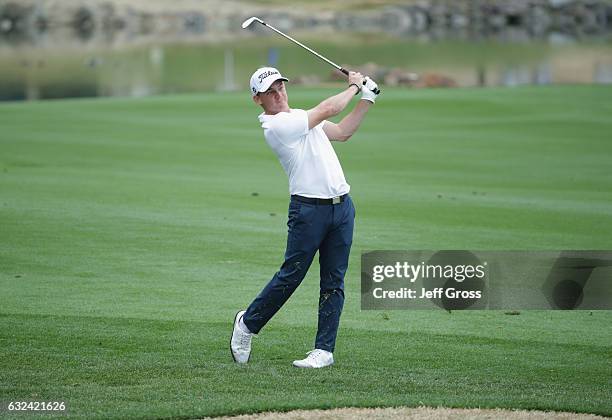 Bud Cauley plays his shot during the final round of the CareerBuilder Challenge in partnership with The Clinton Foundation at the TPC Stadium Course...