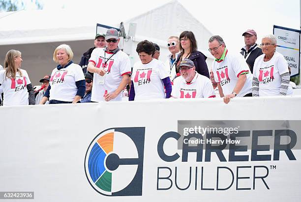 Canadian fans watch from the 17th hole during the final round of the CareerBuilder Challenge in partnership with The Clinton Foundation at the TPC...