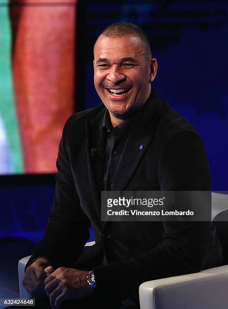Ruud Gullit attends 'Che Tempo Che Fa' tv show on January 22, 2017 in Milan, Italy.