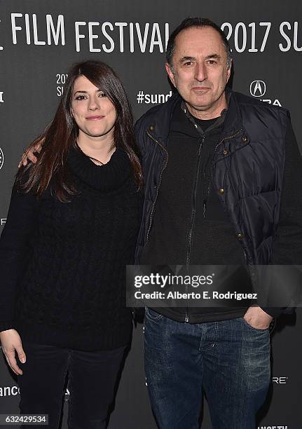 Producers Katie Stern and Joshua Bloom attend the "Golden Exits" Premiere on day 4 of the 2017 Sundance Film Festival at Library Center Theater on...