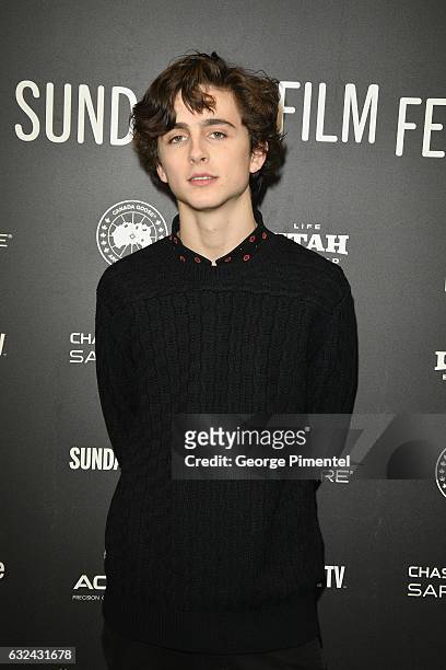 Timothee Chalamet attends the "Call Me By Your Name" Premiere on day 4 of the 2017 Sundance Film Festival at Eccles Center Theatre on January 22,...