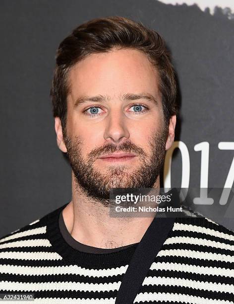 Actor Armie Hammer attends the "Call Me By Your Name" Premiere on day 4 of the 2017 Sundance Film Festival at Eccles Center Theatre on January 22,...