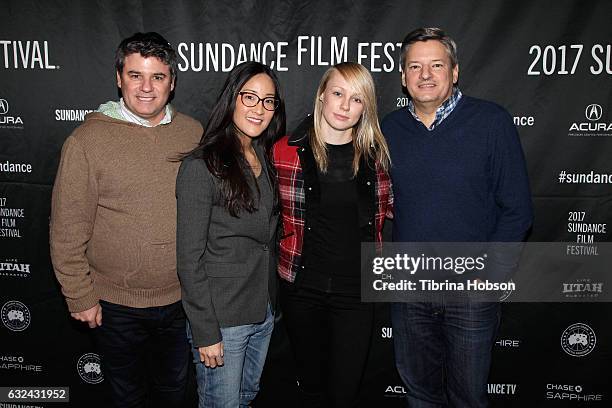 Adam Del Deo, Lisa Nishimura, Kitty Green and Ted Sarandos attend the "Casting JonBenet" Premiere on day 4 of the 2017 Sundance Film Festival at...