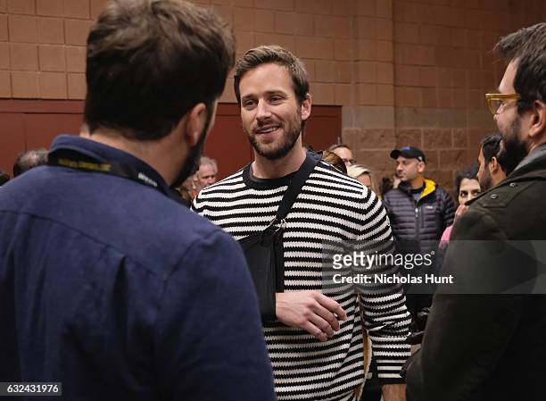 Actor Armie Hammer attends the "Call Me By Your Name" Premiere on day 4 of the 2017 Sundance Film Festival at Eccles Center Theatre on January 22,...