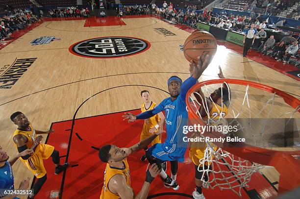 Texas Legends guard Tony Wroten goes up for a lay up during a game against the Los Angeles D-Fenders as part of 2017 NBA D-League Showcase at the...