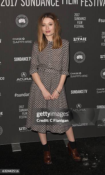 Emily Browning attends the 'Golden Exits' Premiere on day 4 of the 2017 Sundance Film Festival at Library Center Theater on January 22, 2017 in Park...