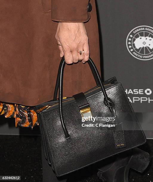 Chloe Sevigny, purse detail, attends the 'Golden Exits' Premiere on day 4 of the 2017 Sundance Film Festival at Library Center Theater on January 22,...