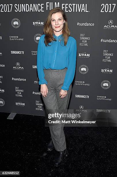 Actress Lindsay Burdge attends the "XX" Premiere on day 4 of the 2017 Sundance Film Festival at Library Center Theater on January 22, 2017 in Park...