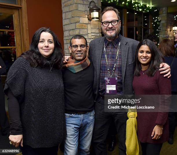 Julia Patecci, Former President of the Maldives Mohamed Nasheed, producer Richard Berge, and Sabra Noordeen attend the HBO Documentary Films Party at...