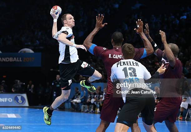 Holger Glandorf of Germany in action during the 25th IHF Men's World Championship 2017 Round of 16 match between Germany and Qatar at Accorhotels...