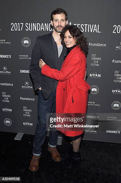 Actors Jonathan Watton and Natalie Brown attend the "XX" Premiere on day 4 of the 2017 Sundance Film Festival at Library Center Theater on January...