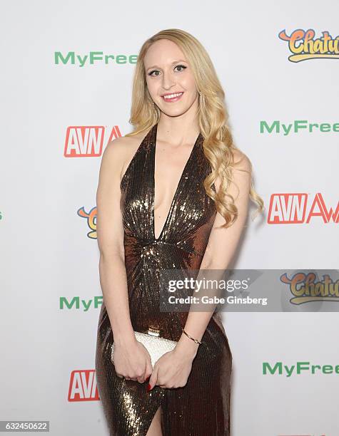 Webcam model Ginger Banks attends the 2017 Adult Video News Awards at the Hard Rock Hotel & Casino on January 21, 2017 in Las Vegas, Nevada.