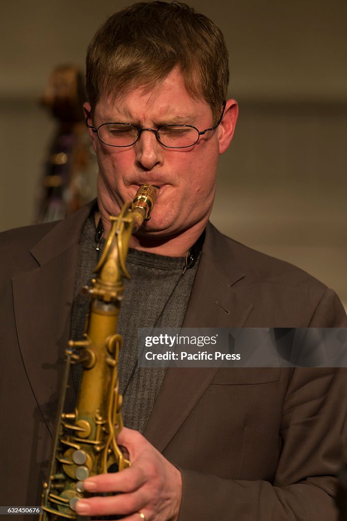 Eric Alexander performs during Jazz legends for disability...
