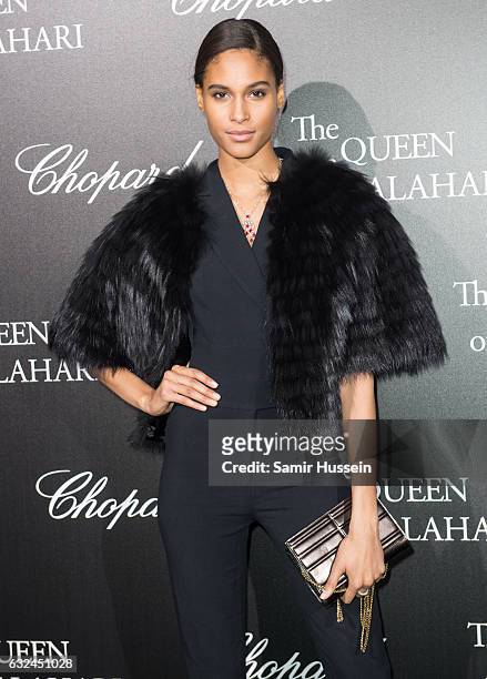 Cindy Bruna attends Chopard presenting The Garden of Kalahari at Theatre du Chatelet on January 21, 2017 in Paris, France.