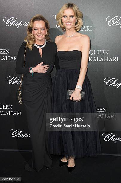 Eva Herzigova and Caroline Scheufele attend Chopard presenting The Garden of Kalahari at Theatre du Chatelet on January 21, 2017 in Paris, France.