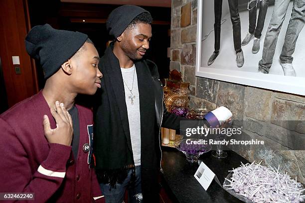 Actors Joshua Williams and Frankie Smith attend Google Home x Sundance x Wanderluxxe celebrate diversity at the home of Barry & Amy Baker on January...