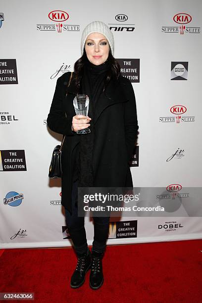 Laura Prepon award recipient at the Kia Supper Suite Hosts The Creative Coalition's Annual Spotlight Awards on January 22, 2017 in Park City, Utah.