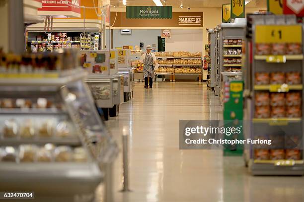 General view of products and price displays inside Rochdale's Morrisons supermarket on January 23, 2017 in Rochdale, England. Wm Morrison...