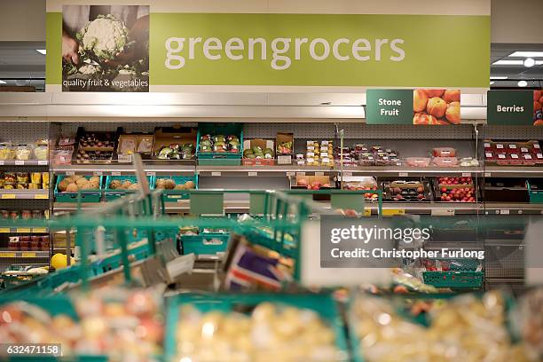 General view of products and price displays inside Rochdale's Morrisons supermarket on January 23, 2017 in Rochdale, England. Wm Morrison...