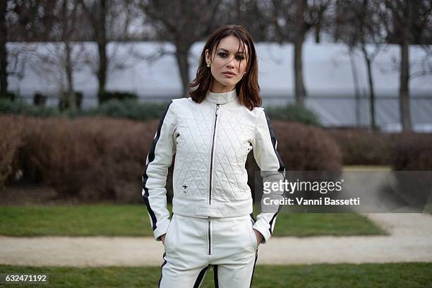 Olga Kurylenko attends the Christian Dior Haute Couture Spring Summer 2017 show as part of Paris Fashion Week at Musee Rodin on January 23, 2017 in...