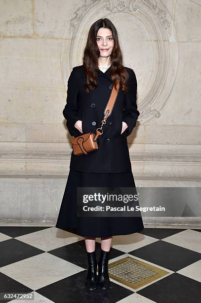 Chiara Mastroianni attends the Christian Dior Haute Couture Spring Summer 2017 show as part of Paris Fashion Week on January 23, 2017 in Paris,...