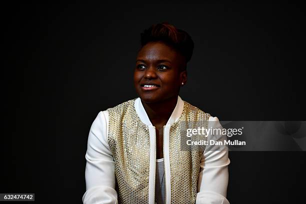 Boxer, Nicola Adams poses for photos during a Frank Warren Press Conference at the BT Tower on January 23, 2017 in London, England.