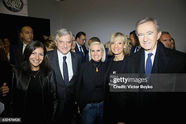 Katia Toledano, Sidney Toledano, Maria Grazia Chiuri, Helene Mercier, and Bernard Arnault attend the Christian Dior Haute Couture Spring Summer 2017...