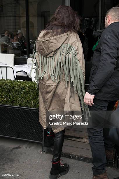 Bella Hadid is seen on January 23, 2017 in Paris, France.