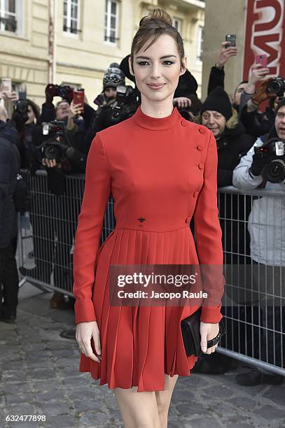 Louise Bourgoin is seen arriving at Dior Fashion show during Paris Fashion Week : Haute Couture F/W 2017-2018 on January 23, 2017 in Paris, France.