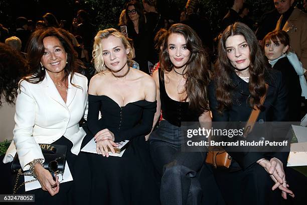 Katia Toledano, Diane Kruger, Charlotte Le Bon and Chiara Mastroianni attend the Christian Dior Haute Couture Spring Summer 2017 show as part of...