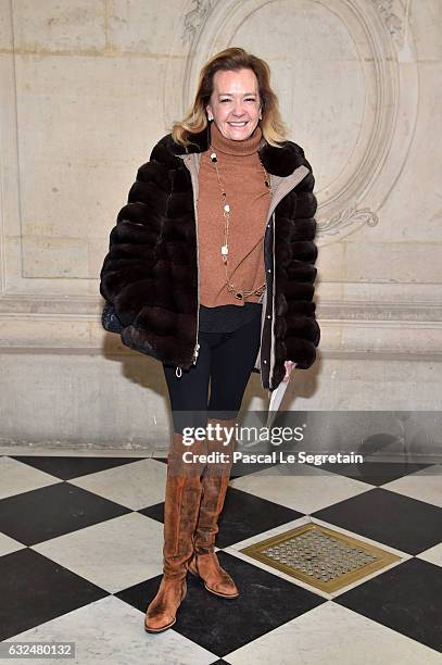 Caroline Scheufele attends the Christian Dior Haute Couture Spring Summer 2017 show as part of Paris Fashion Week on January 23, 2017 in Paris,...