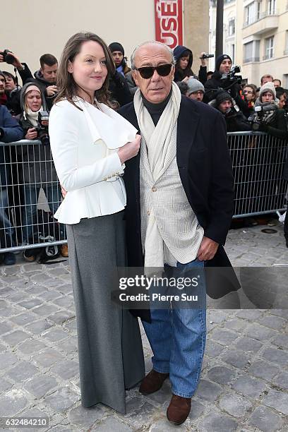 Sophie Taylor and Fawaz Gruosi attends the Christian Dior Haute Couture Spring Summer 2017 show as part of Paris Fashion Week on January 23, 2017 in...