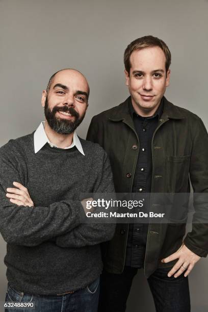 Filmmakers Pedro Kos and Kief Davidson from the film "Bending the Arc" pose in the Getty Images Portrait Studio presented by DIRECTV during the 2017...