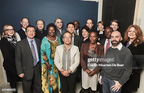 Cast and crew from the film "Bending the Arc" pose in the Getty Images Portrait Studio presented by DIRECTV during the 2017 Sundance Film Festival on...