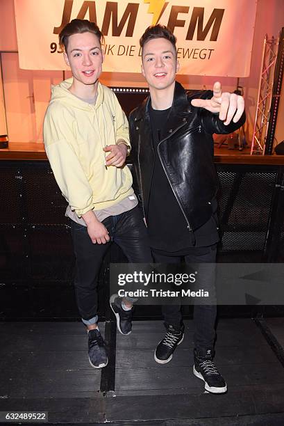 Die Lochis' during the 93,6 JAM FM Radio Schulkonzert on January 23, 2017 in Berlin, Germany.