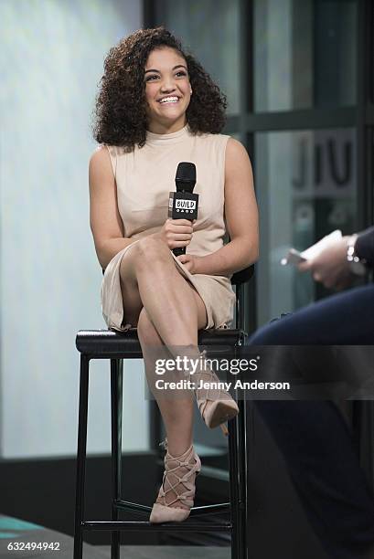Laurie Hernandez attends AOL Build Series at Build Studio on January 23, 2017 in New York City.