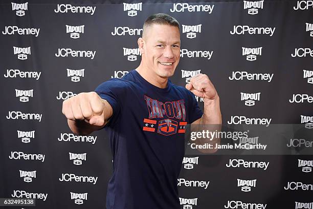 John Cena stops by the newest Tapout Fitness location in Herald Square to talk fitness and share his favorite looks from the Tapout fitness apparel...
