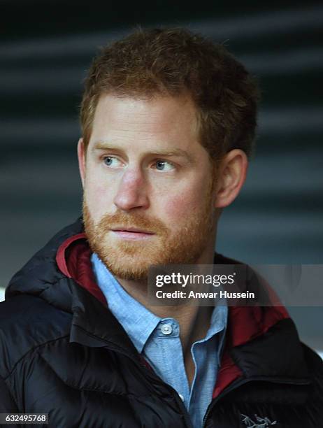 Prince Harry visits the Help for Heroes Recovery Centre at Tedworth House on January 23, 2017 in Tidworth, England.