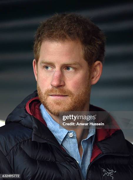 Prince Harry visits the Help for Heroes Recovery Centre at Tedworth House on January 23, 2017 in Tidworth, England.