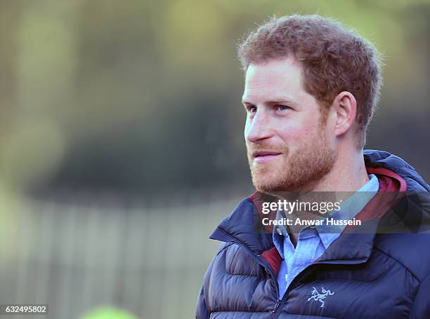 Prince Harry visits the Help for Heroes Recovery Centre at Tedworth House on January 23, 2017 in Tidworth, England.