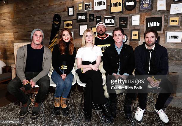 Actors Blake Jenner, Michelle Monaghan, Elle Fanning, actor/executive producer Logan Lerman, and director Shawn Christensen of 'Sidney Hall' and...