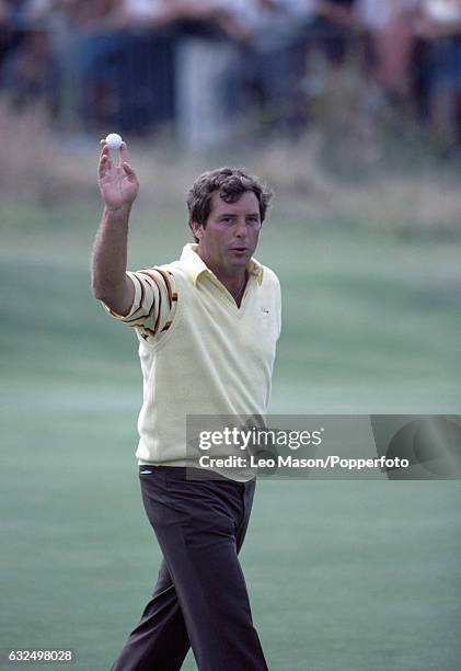 Fuzzy Zoeller of the USA in action during the British Open Golf Championship at Royal Birkdale Golf Club, Southport, circa July 1983.