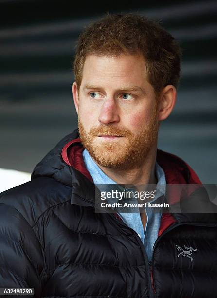Prince Harry visits the Help for Heroes Recovery Centre at Tedworth House on January 23, 2017 in Tidworth, England.